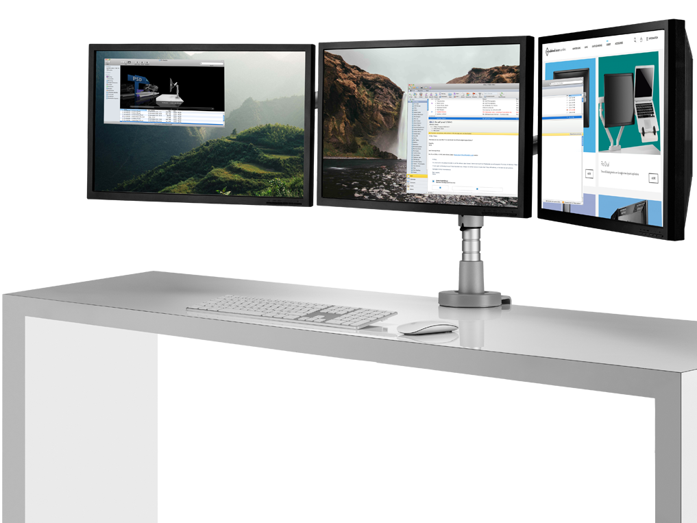 办公辅件|显示器支架|办公家具|华体会体育官方在线官网家具|Wishbone 台面显示屏（立柱）支架